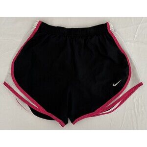 Nike Dri-FIT Black White Pink Lined Running Gym Workout Shorts Womens Size Small